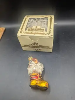 Vintage "Impuls Puppy in Boot" Christmas Ornament Made in Poland.