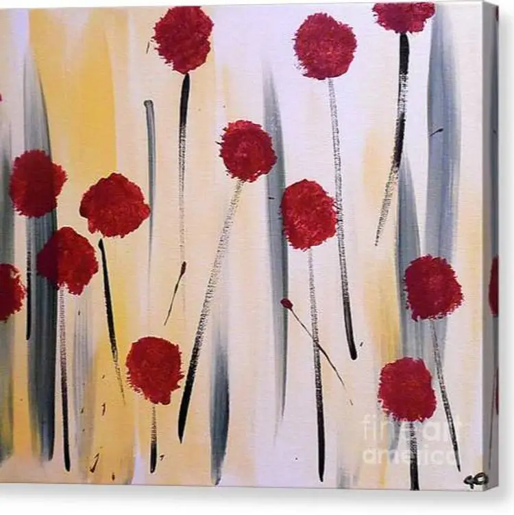 Floral Fireworks Original 12x16" Canvas