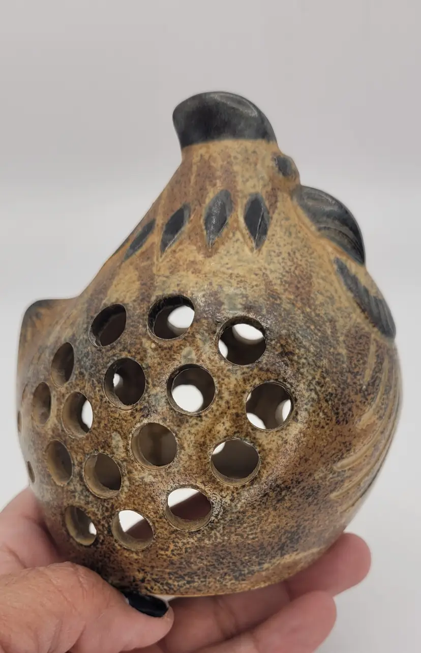 Small Ceramic Chicken Luminary 5" tall