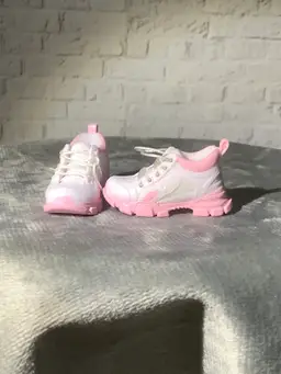 White and Light Pink Sneakers
