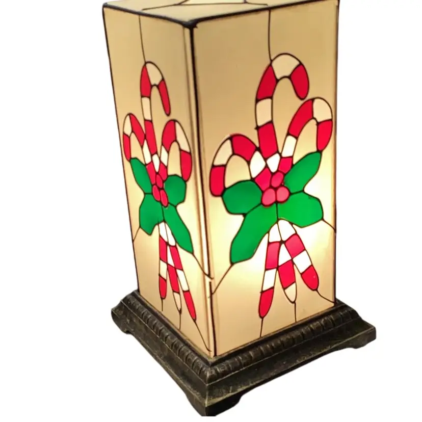 Square Holy And Candy Cane Christmas Light