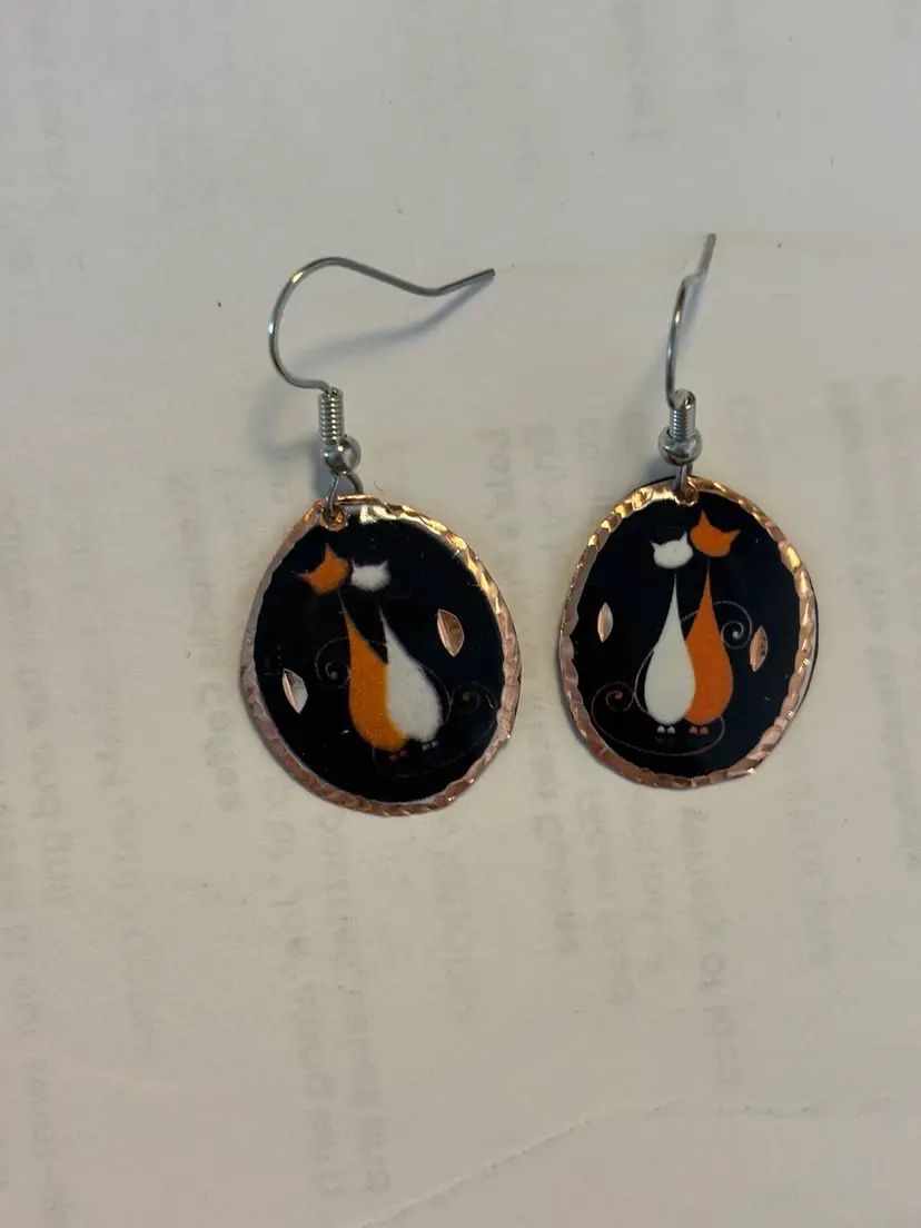 #04 - Handmade Hammered Copper Earrings Made In Puerto Rico