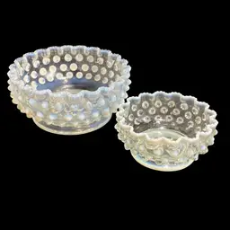 Vintage Master And Small Berry Bowl Due Drop Hobnail Pattern