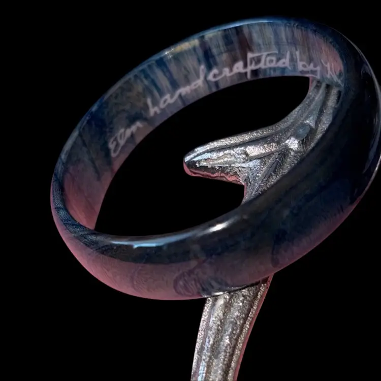 HUPPKE handcrafted Signed Lucite Blue Bangle