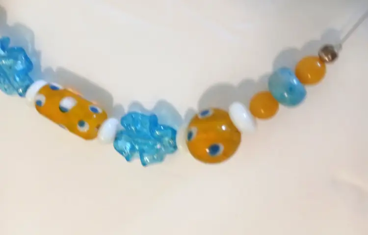 Lampwork & Stone Bead Handmade 20" Necklace