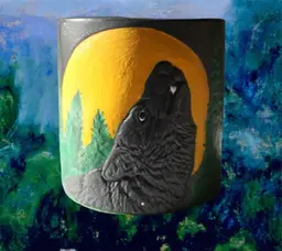 Full Moon Howl ‘Wolf Series 3’ Ceramic Pen/Pencil Holder