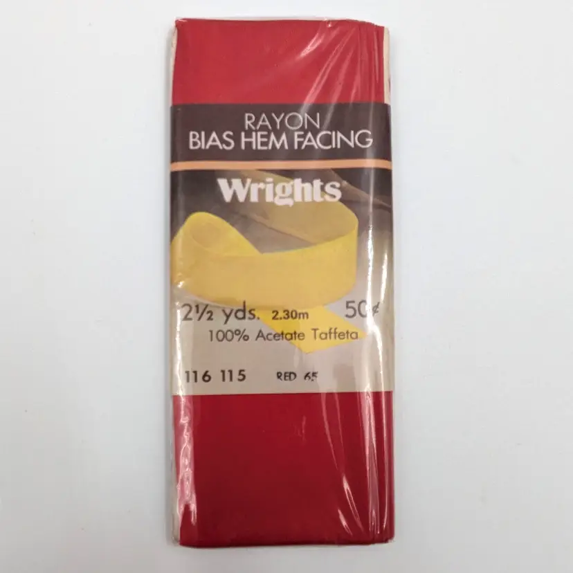 Wrights Red Rayon Bias Hem Facing Lot