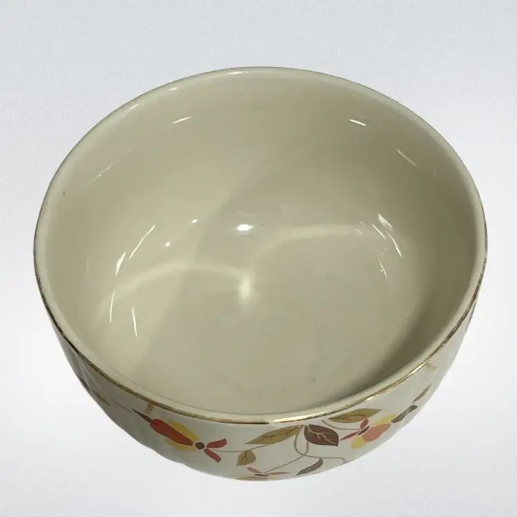 Hall’s Superior - Small Mixing Bowl – Mary Dunbar / Jewel Homemakers Institute – Autumn Floral, Gold Trim- 6.25” Diameter 3.5” Tall- Vintage