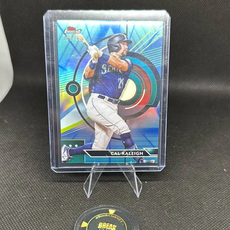 2023 Topps Finest Cal Raleigh Aqua Blue Vapor /250 Seattle Mariners