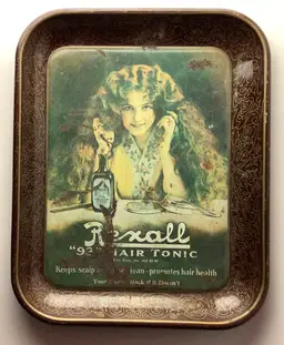 Rexall “93” Hair Tonic Antique Tray 1925