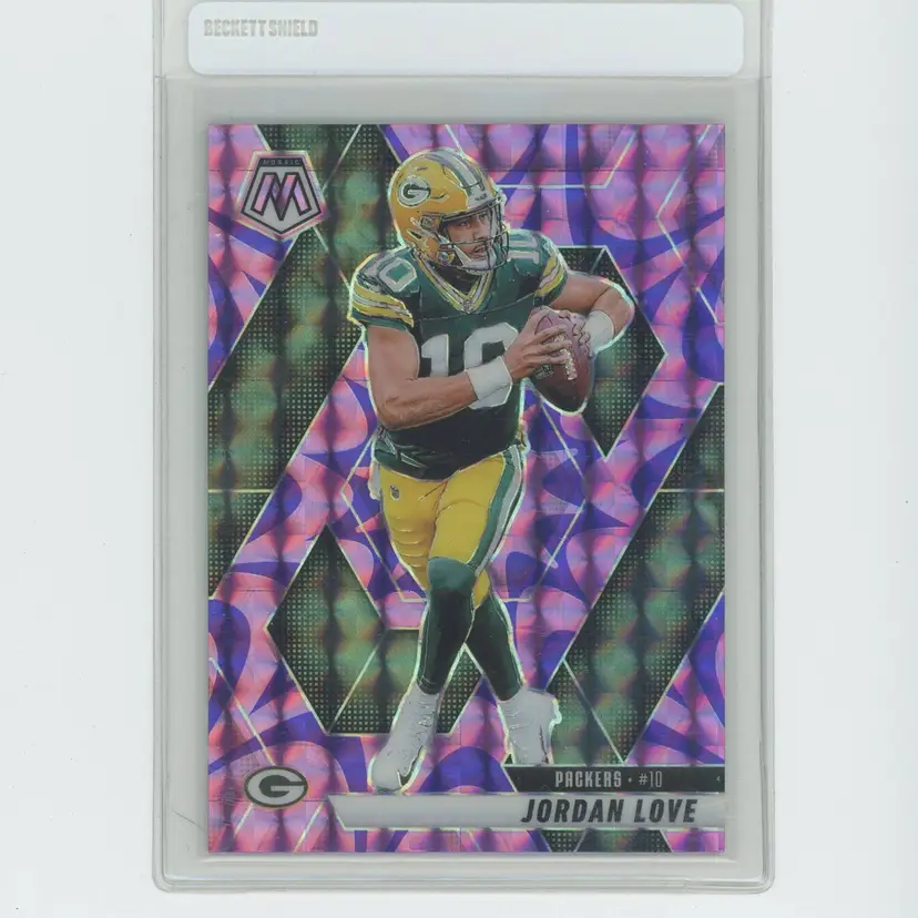 Football 2025 Panini Mosaic Jordan Love #30 Reactive Purple Prizm Green Bay Packers