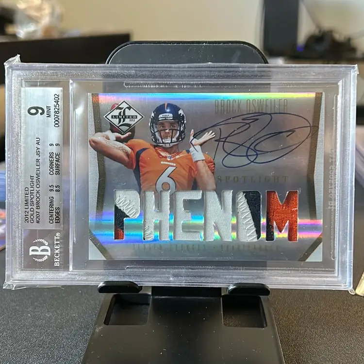 2012 Limited Brock Osweiler RC Auto Gold Spotlight 2/25 BGS 9 Mint / 10 Auto