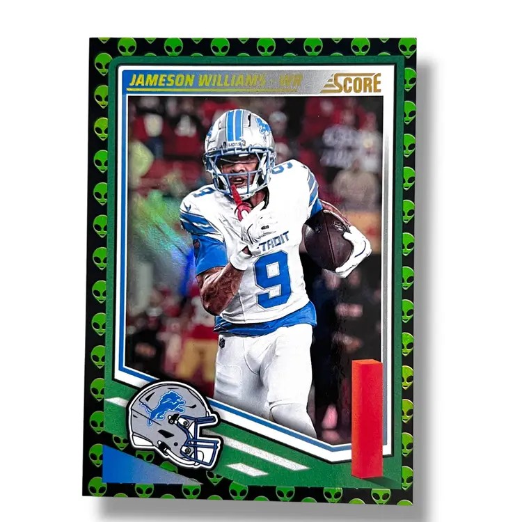 2025 Panini Score Jameson Williams Extraterrestrial SSP Case Hit #134