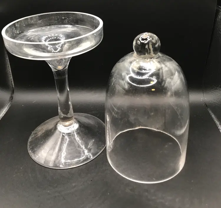Clear Cloche Glass Dome on Stand for Keepsakes Small Decor Antique Collectibles