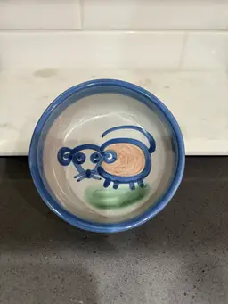 MA Hardly Kitty Bowl Pottery Painted Mouse