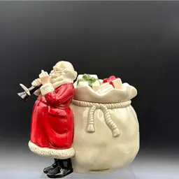 #02 Vintage Christmas Santa toy bag, candy jar