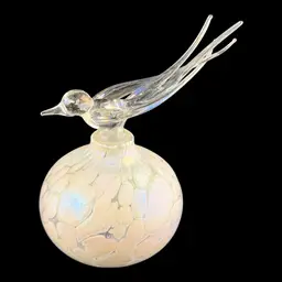 Iridescent Bid Finial Perfume Bottle 5.5”