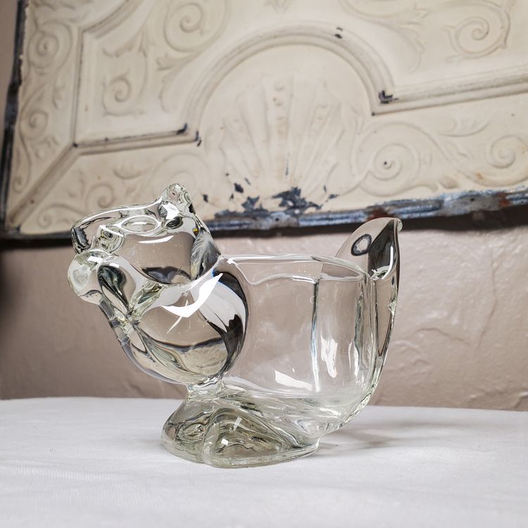 Vintage Avon Squirrel Glass Candle Holder Tealight Votive