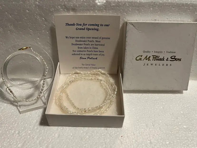 Genuine Fresh Water Pearl Necklace And Bracelet Set