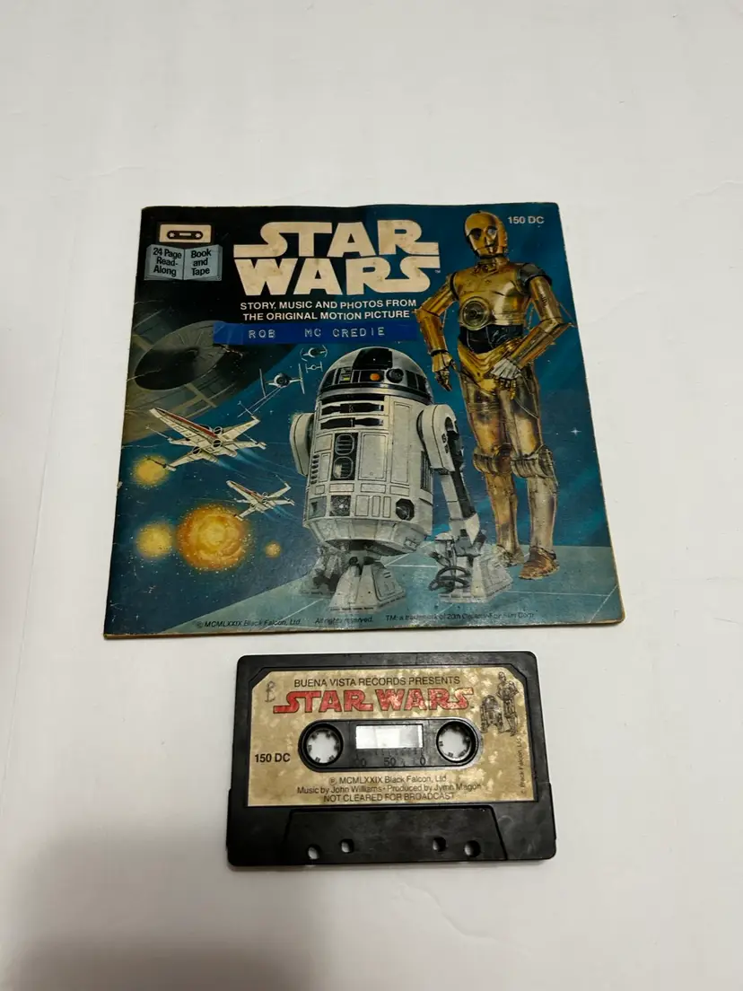 Star Wars Read Along Book And Cassette Tape Vader C-3PO Skywalker Vintage 