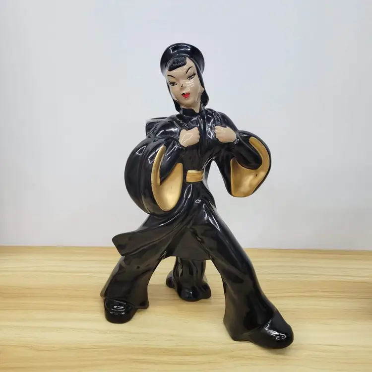 MCM 1950's Asian Couple Large Planters Set of 2