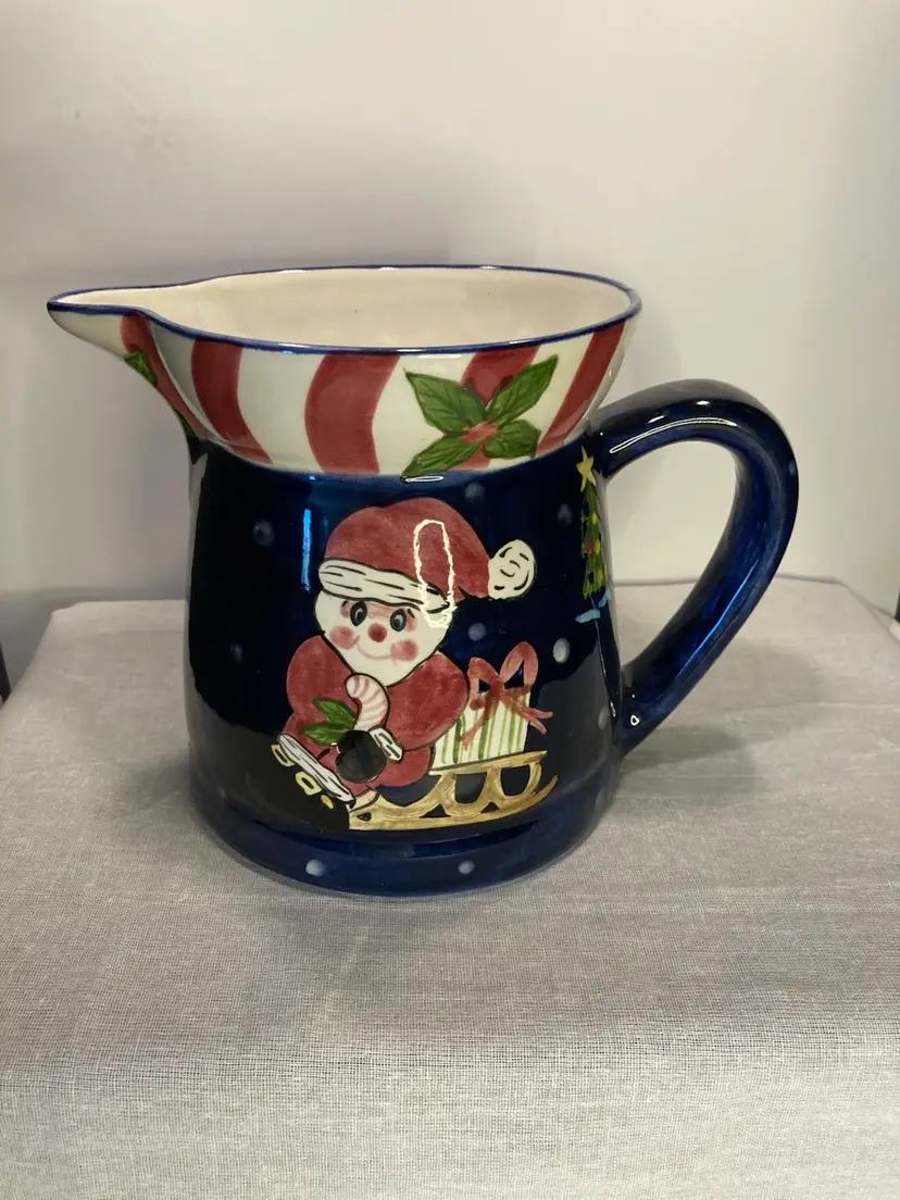 Laurie Gates Christmas Pitcher Snowman Holiday 7 Inches Tall 2000