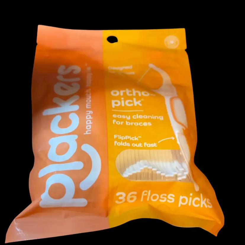 Plaques, Happy Mouth Happy Life Designed For Braces Or Easy Cleaning For Braces. Flip Pick Floats Out 36 Floss Pics.