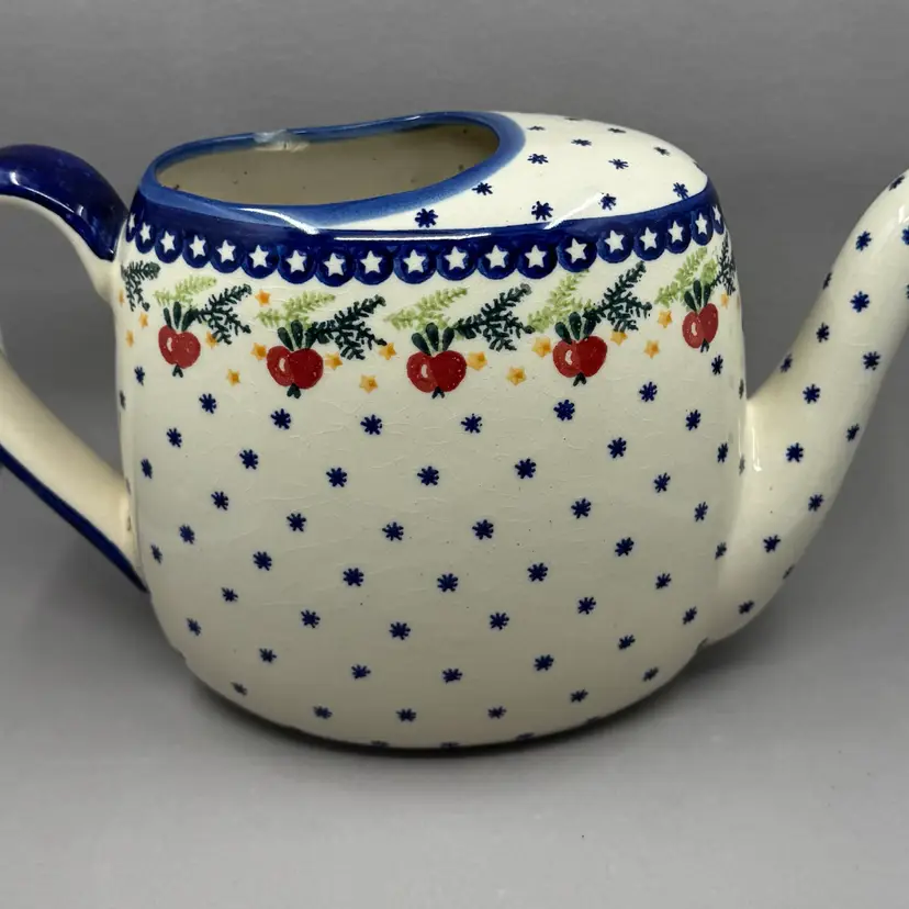 Polish Pottery Watering Can, One Chip As Seen In Pic