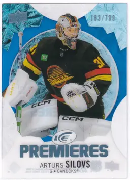 2023-24 Upper Deck Ice Premieres #189 Arturs Silovs Vancouver Canucks Hockey Card