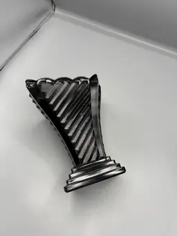 Fenton black glass art deco  vase