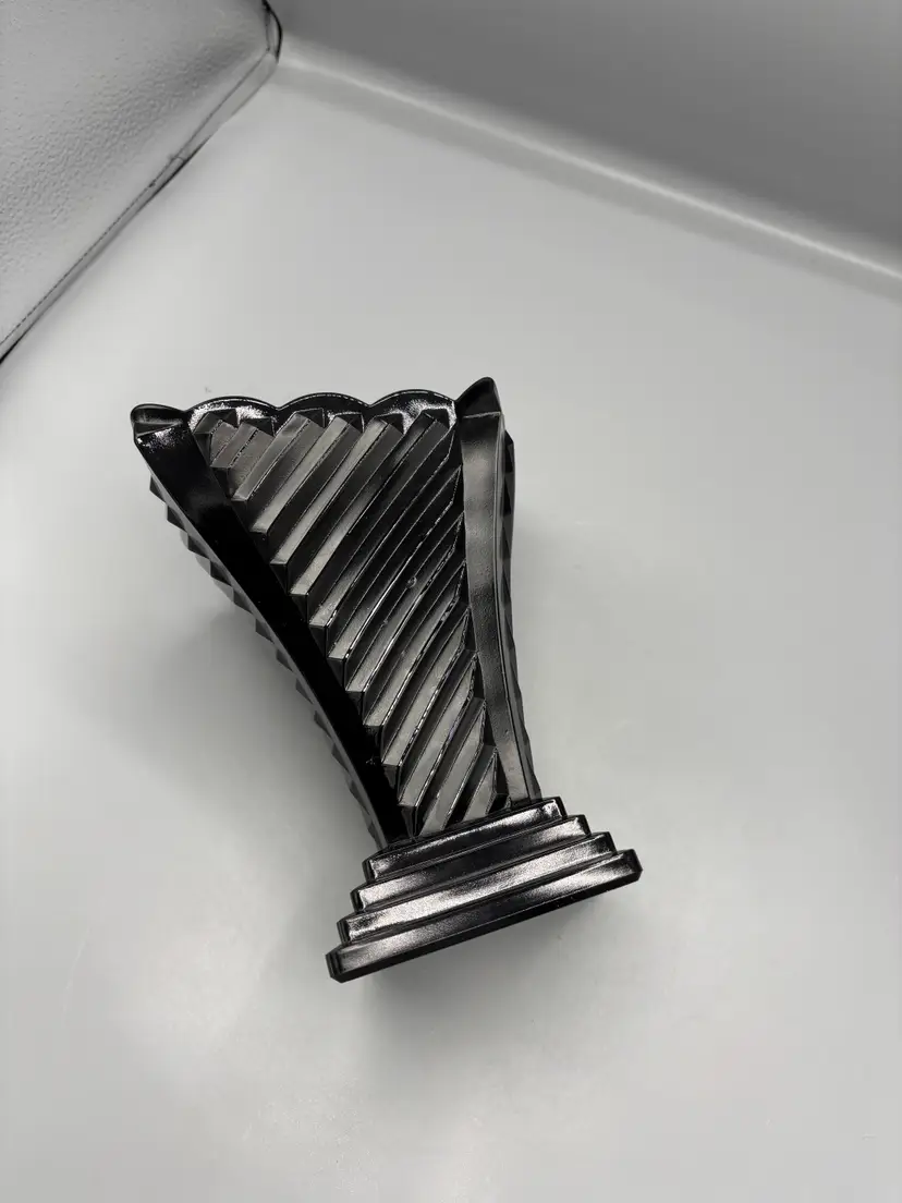 Fenton black glass art deco  vase