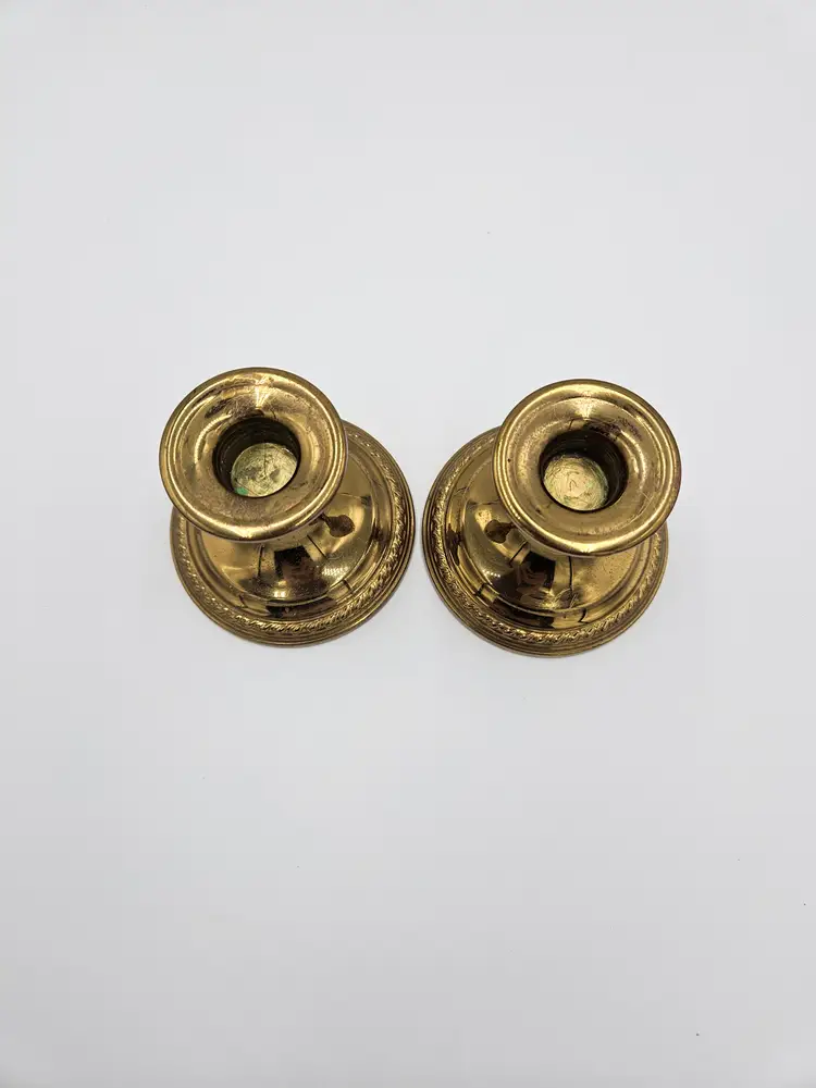 #B43 International Weighted  Solid Brass Candlestick Holders