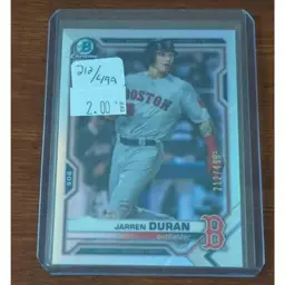 Jarren Duran 2021 Bowman Chrome Refractor /499 Boston Red Sox