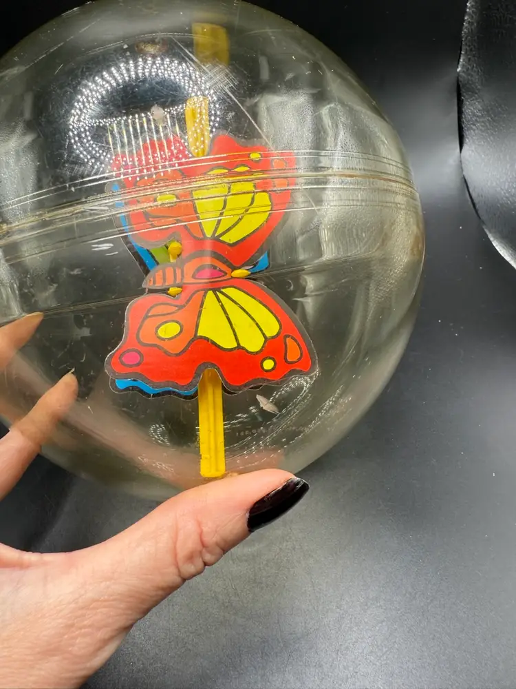 1970s Playskool Clear Plastic Butterfly Flutter Ball