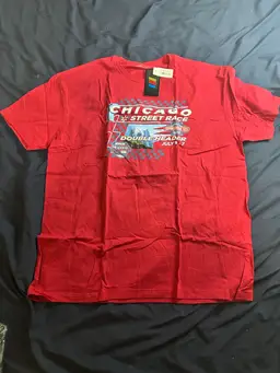 GENUINE Chicago NASCAR Street Race Logo Graphic T Shirt Red Mens Size XL