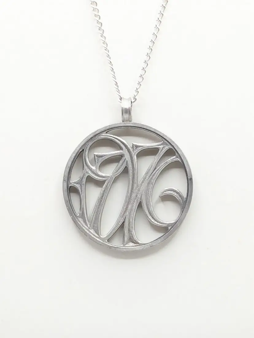 Silver Tone Bicentennial 1776-1976 Pendant Chain Necklace USA