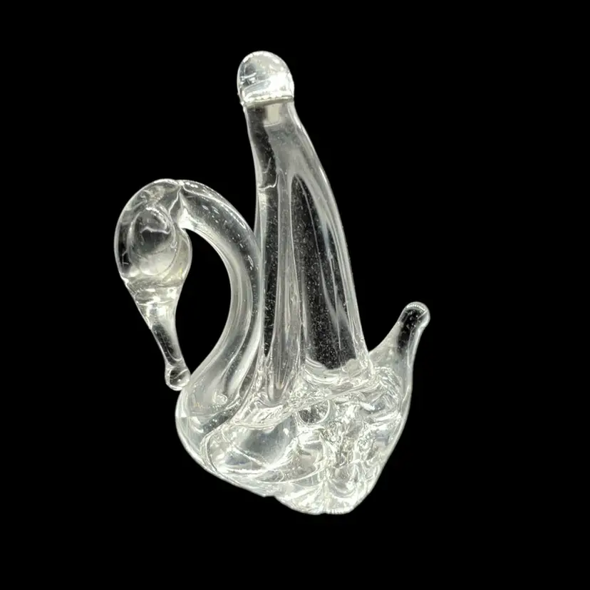 Hanging Swan Glass Ornament 1.5”