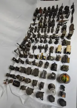 Lot of 100+ Vintage Die Cast Metal Pencil Sharpeners.