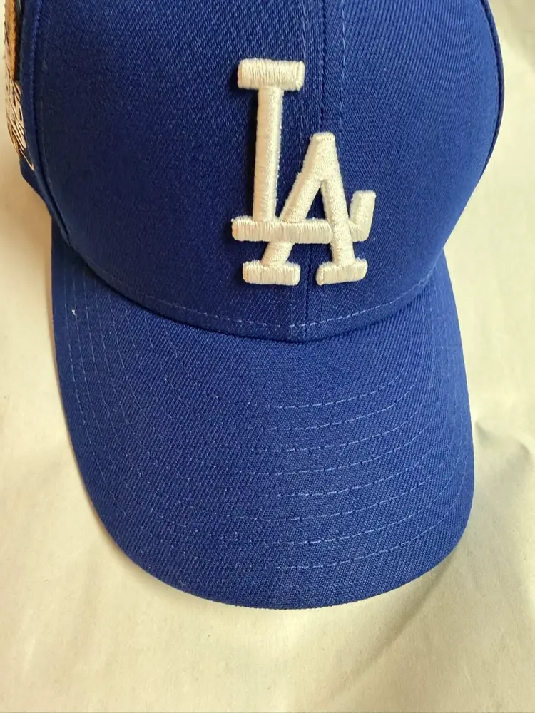 LA Dodgers New Era Blue 2024 World Series Patch 7 5/8 Error Hat Cap