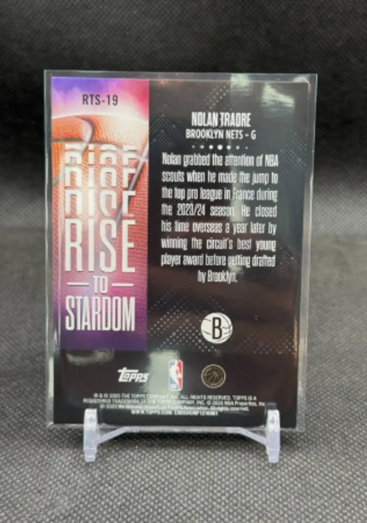 Nolan Traore 2025 Topps Basketball Rise to Stardom Rookie Card Black /10