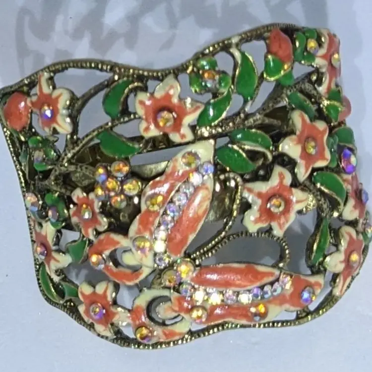 Half Round Pony Tail Holder Hair Clip Butterfly Flowers