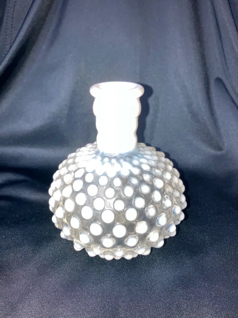 Fenton Hobnail Opalescent Moonstone Perfume Bottle 5” (no stopper)