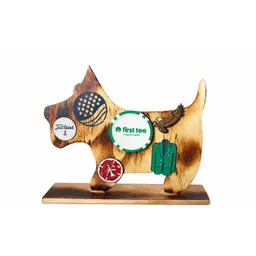 Wood Dog Magnetic Golf Ball Marker Display Desktop