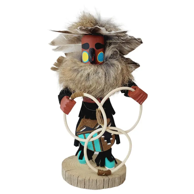 Vtg Hoop Dancer Hopi Handmade Native American Kachina Doll Hand Painted Indian