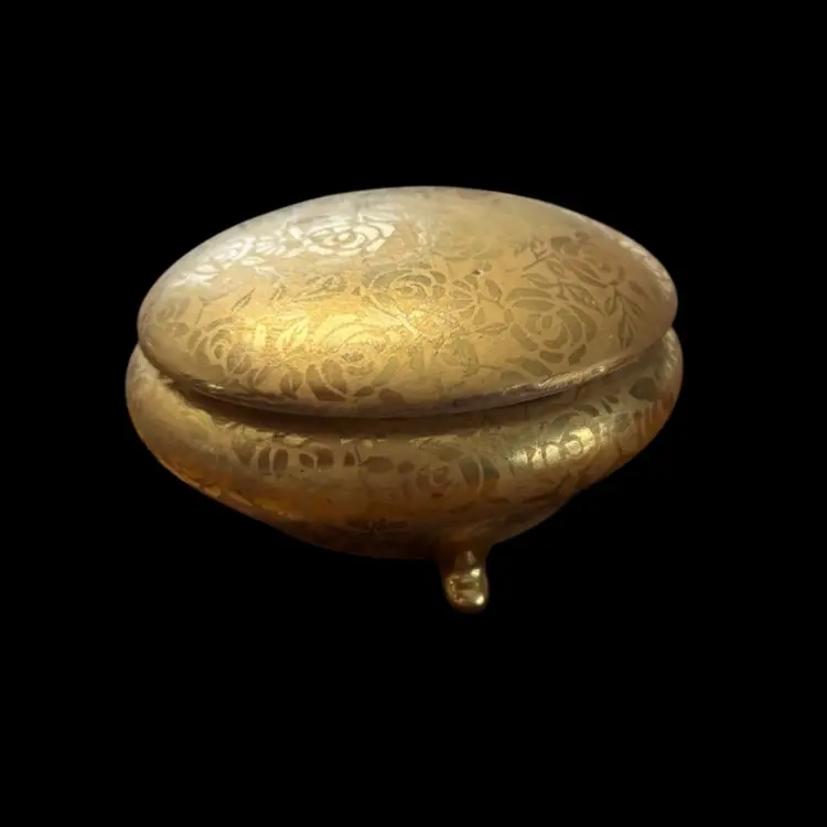 Brush Gold Trinket Box