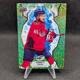 Garrett Pilon 2021-22 Upper Deck Ice Green Parallel Rookie Card (RC) #128 - Washington Capitals