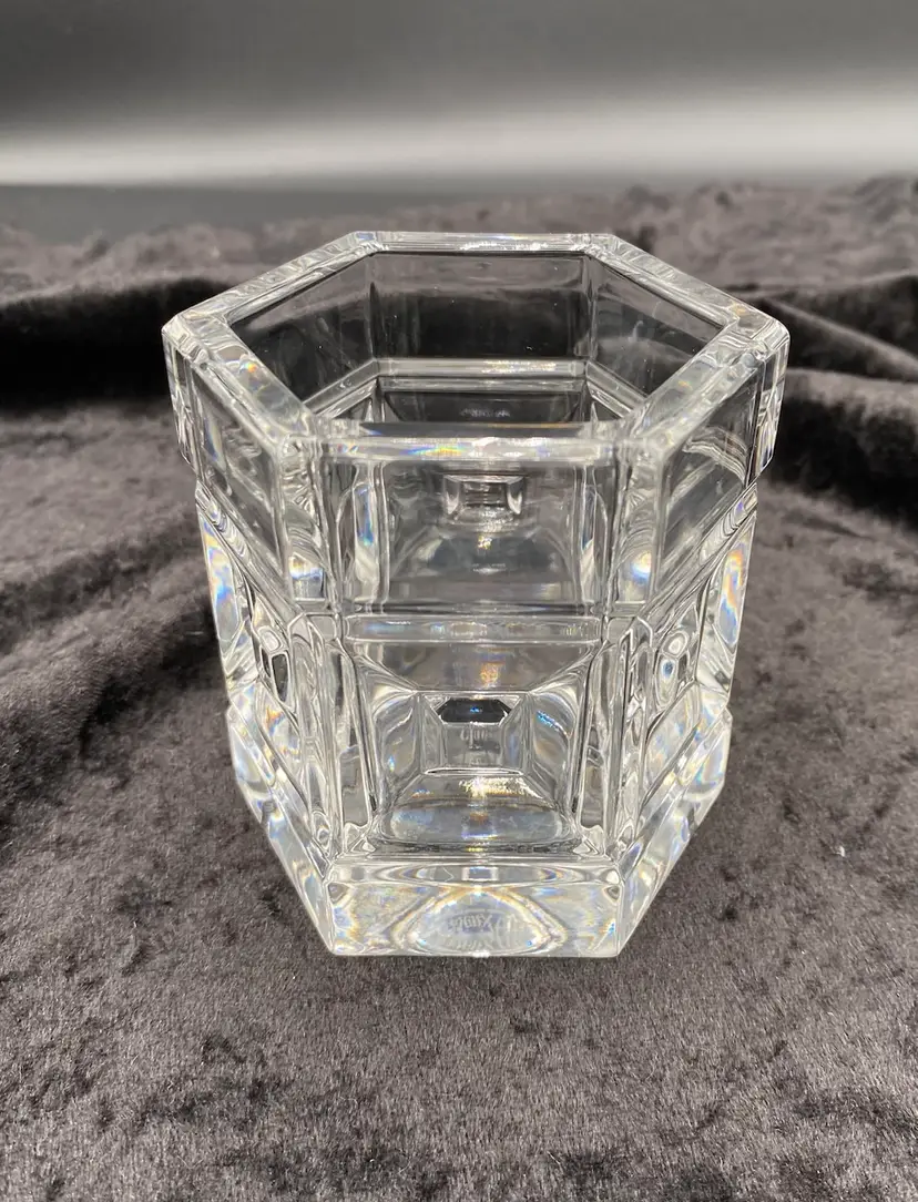 Rosenthal (Germany) 24% Lead Crystal Hexagon Votive Candle Holder, Domus, Heavy
