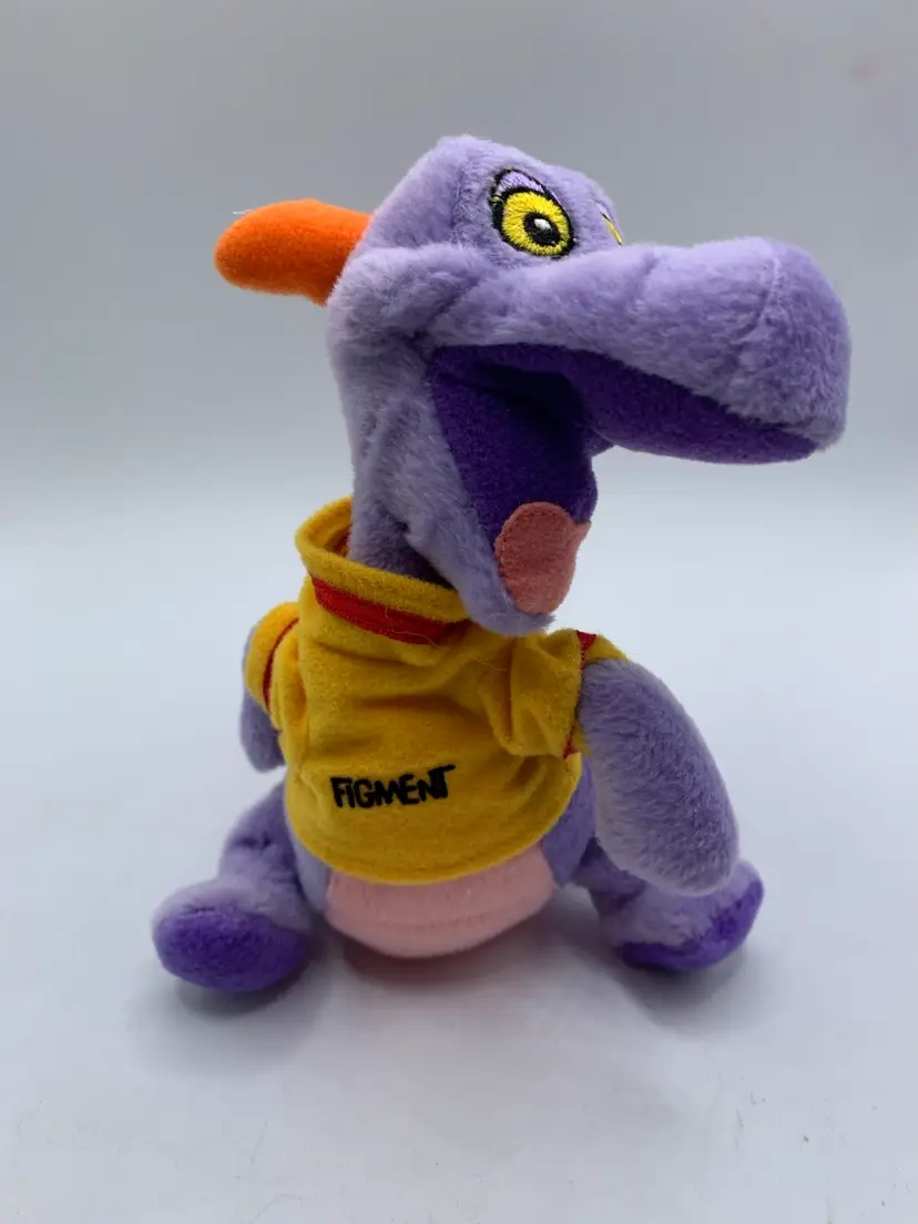Disney World Figment 7" Bean Bag Plush with Tags And Tag Protector