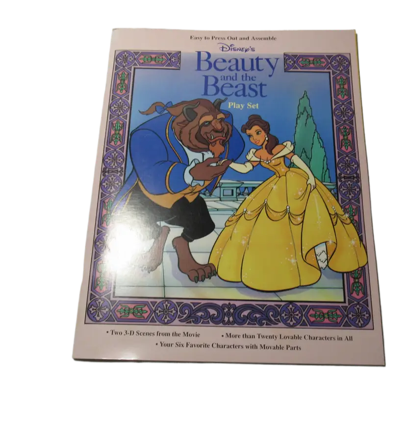 Vintage 1991 Disney Beauty and The Beast Play Set Book
