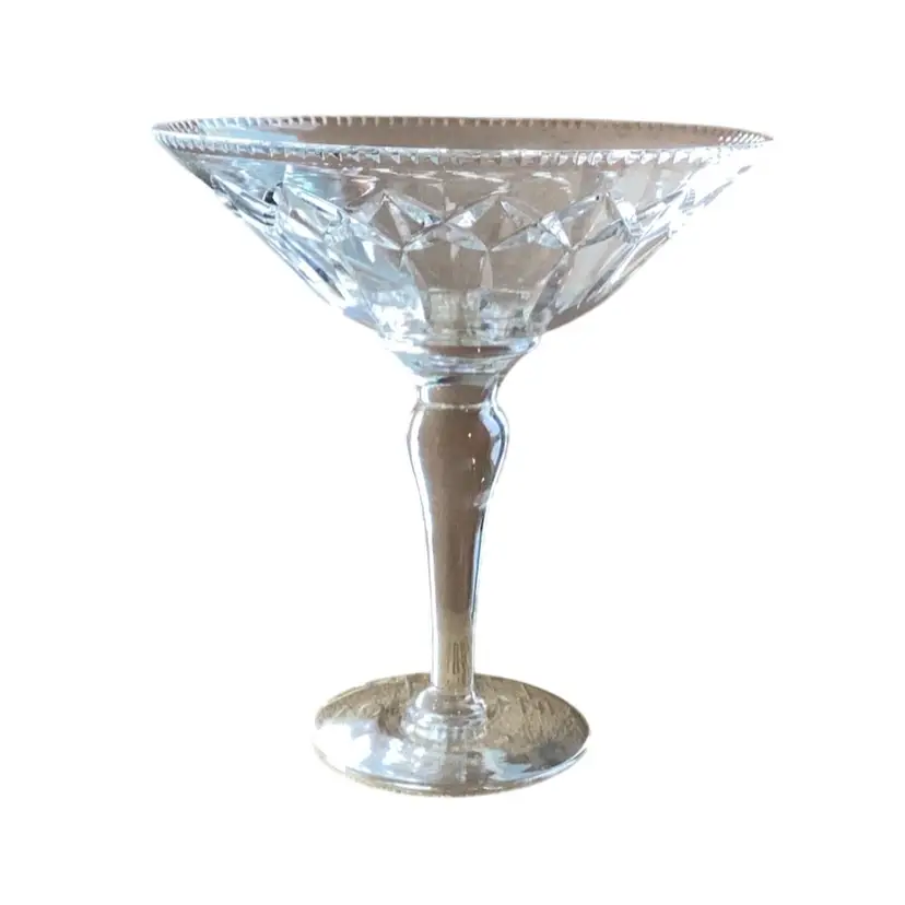 Vintage Signed Webb Corbett Cut Crystal Glass Compote